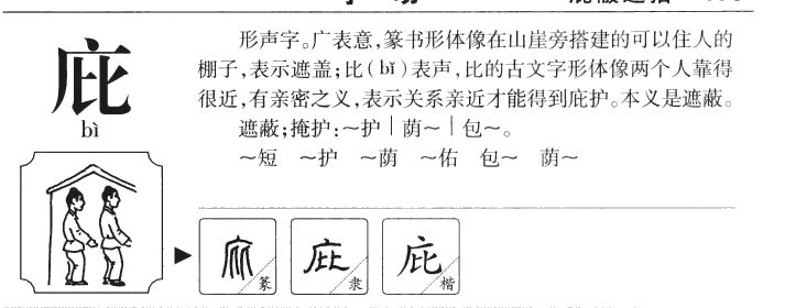 庇字取名的寓意,庇字五行属什么的