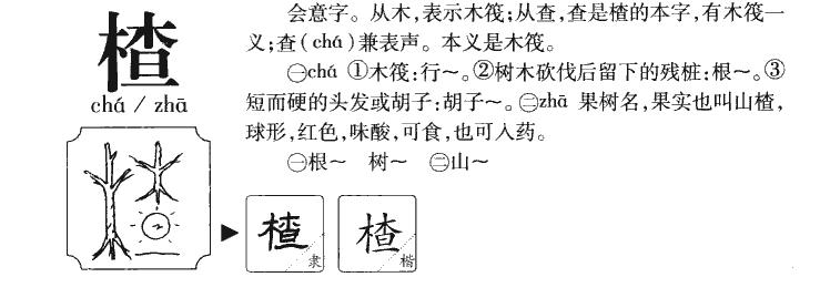 楂字的意思是什么,楂字名字的寓意怎么样