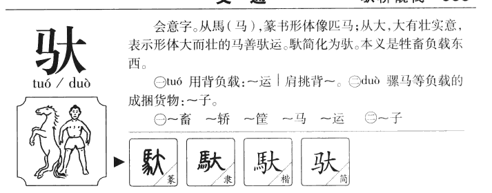 驮字在名字里的寓意,驮字的寓意是什么