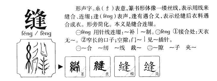 缝字的意思是什么,缝字名字中的意思