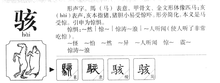 骇字的意思及寓意,骇字取名怎么样