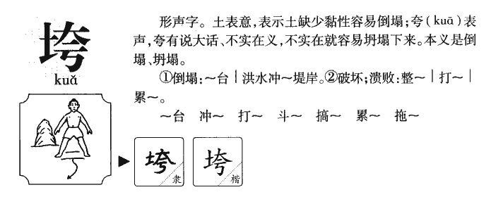 垮字在名字里的寓意,垮字的意思是什么