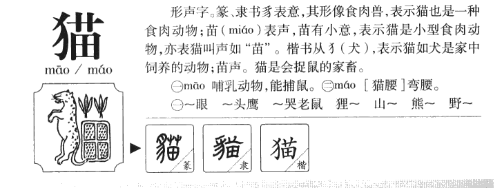 猫字做名字的含义,猫字取名的寓意