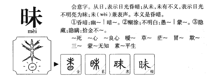 昧字五行属性是什么,昧字取名的寓意好吗