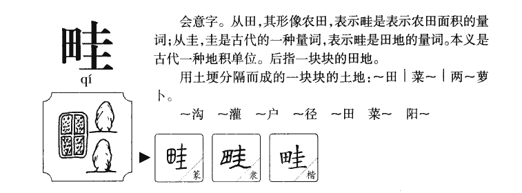 畦字在人名中的意思,畦字作为名字的寓意