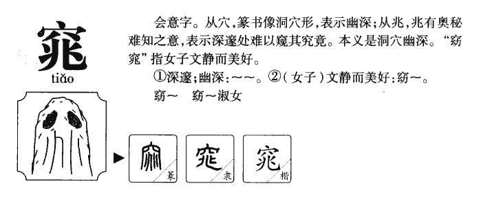 窕字的寓意是什么意思,窕字取名的含义