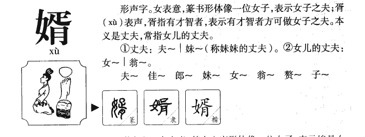 婿字用于人名的意思,婿字取名字大全